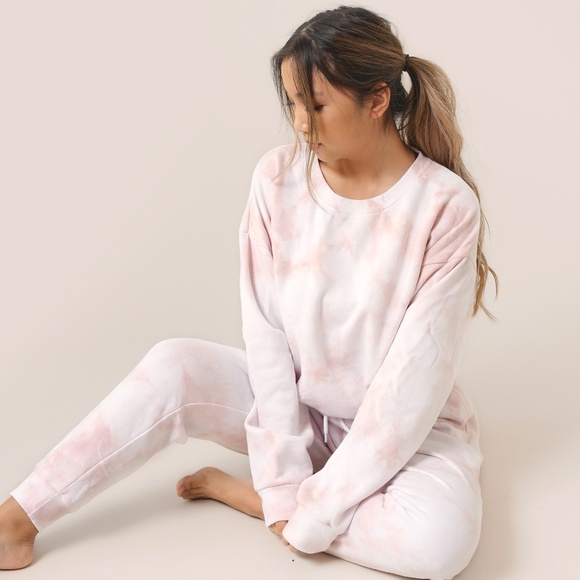 Nude Pink Tie Dye Sweatshirt - Picture 5 of 5